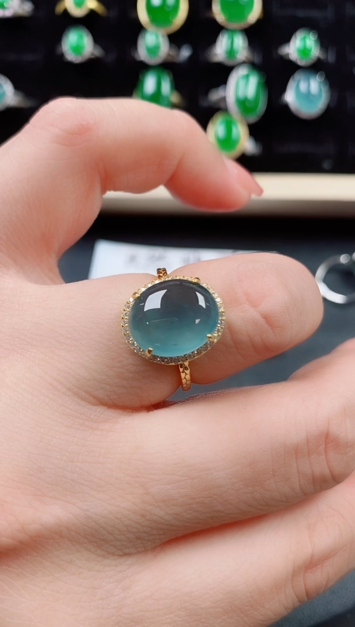 【闪购商品】翡翠戒指银S925镶嵌1221