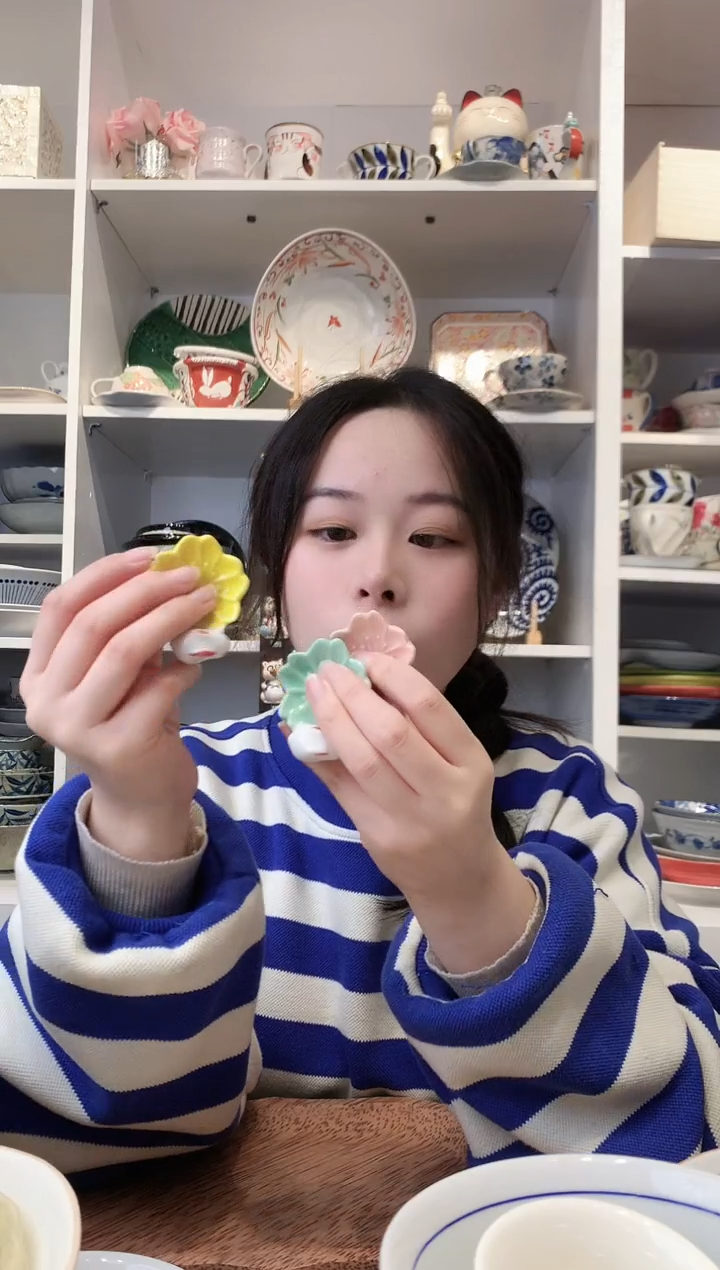 陶瓷日本进口小兔子筷架五支装