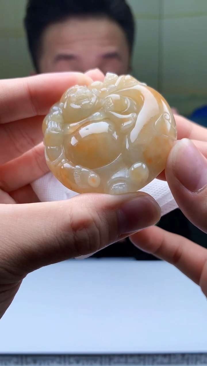 【闪购商品】定制翡翠未镶嵌5154bb-毛货挂件52