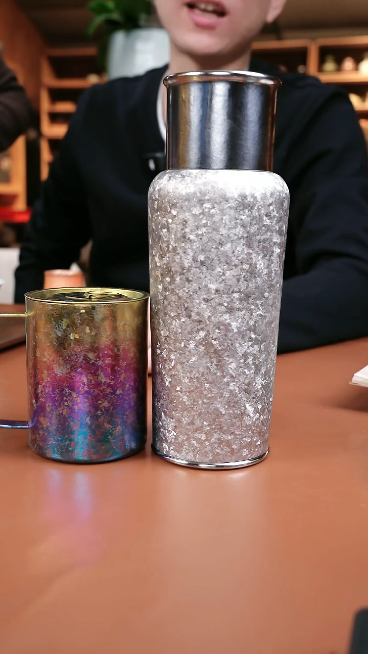 1辉哥粉丝福利 茶忆背带款钛杯+马克杯 雪花银色