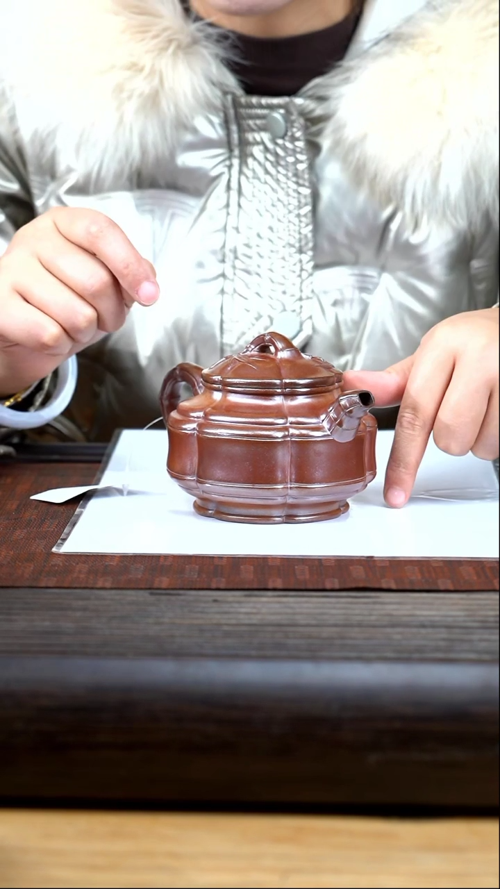 【闪购商品】紫砂茶壶xgx 古龙窑柴烧 锦囊竹鼓