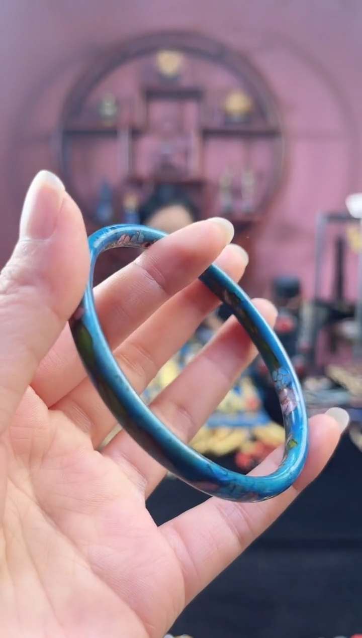 非遗 景泰蓝棍镯 56-60 蓝色