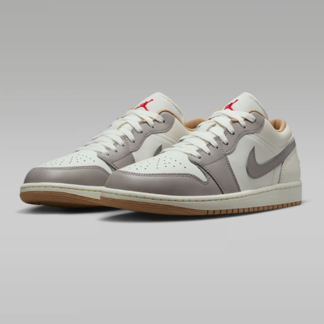 NIKE/耐克官方正品男款低帮AJ1米灰色运动休闲鞋553558-169流光风