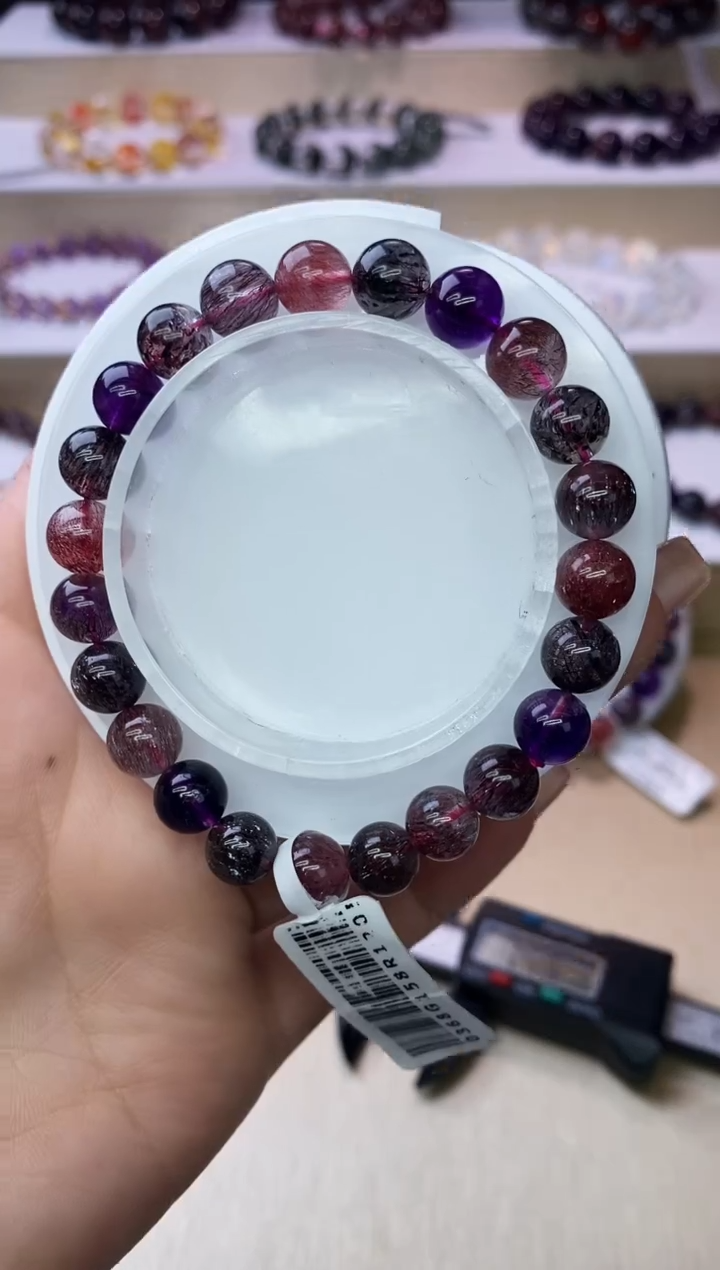 【闪购商品】水晶手链未镶嵌黑加仑超七8m+