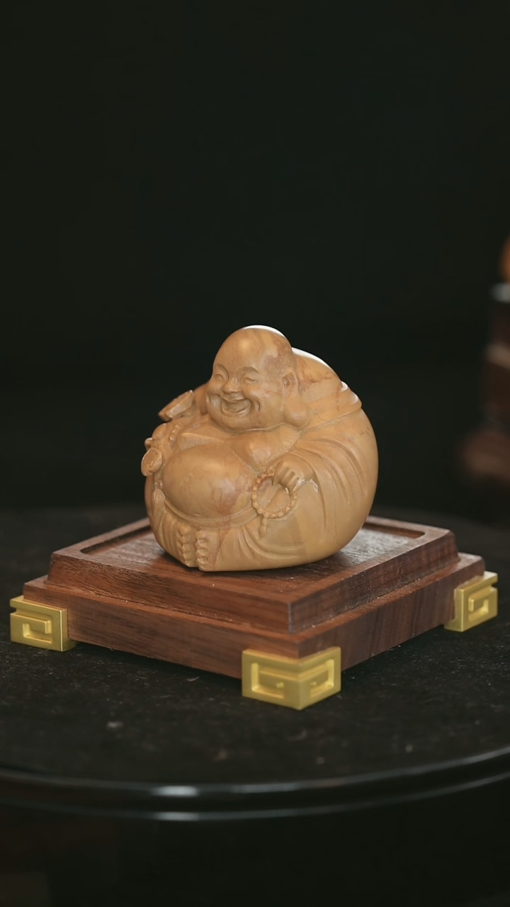 【闪购商品】寿山石高山黄弥勒摆件