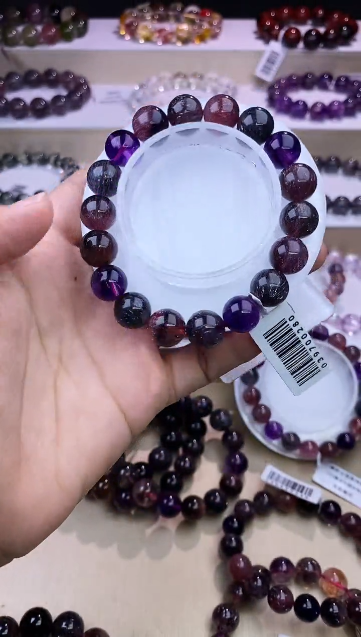 水晶手链未镶嵌黑加仑超七单圈12m+
