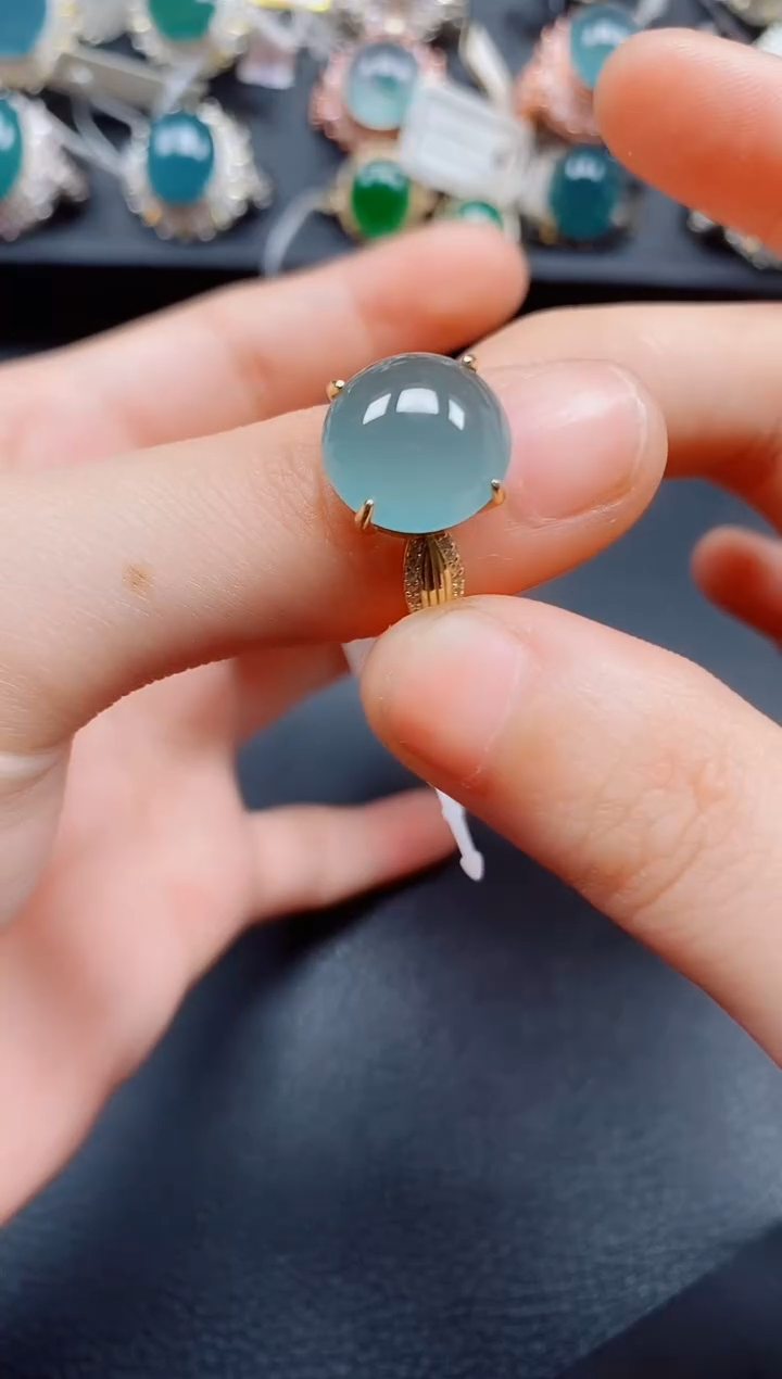 翡翠银S925镶嵌戒指翡翠