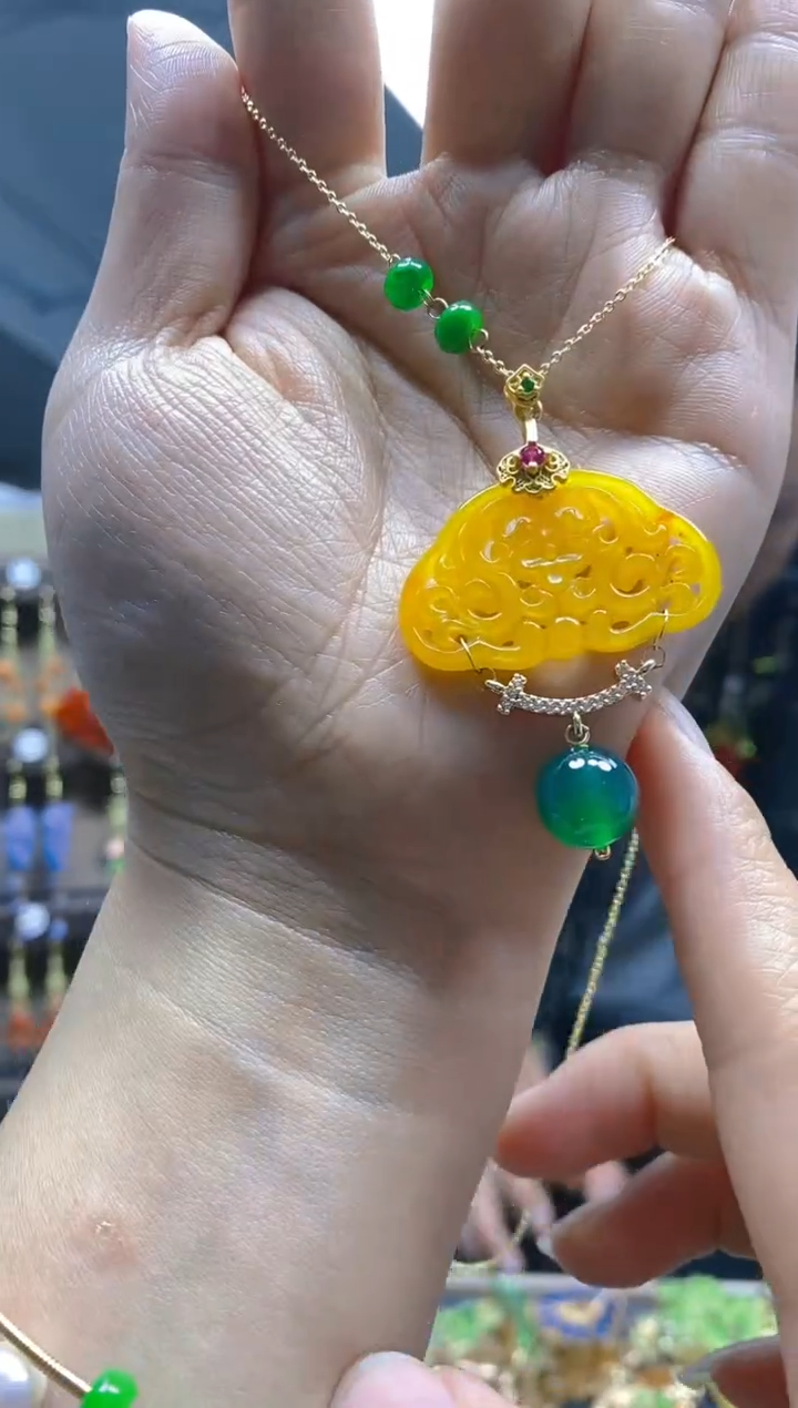 【闪购商品】翡翠耳饰合金0321翡翠锁骨链