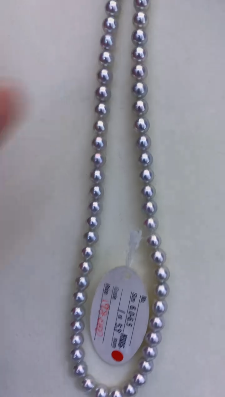 银S925镶嵌海水珍珠饰品5.5-6bluerose满珠链带大证