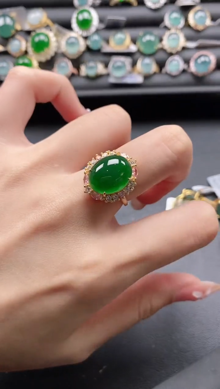 【闪购商品】翡翠戒指银S925镶嵌1111