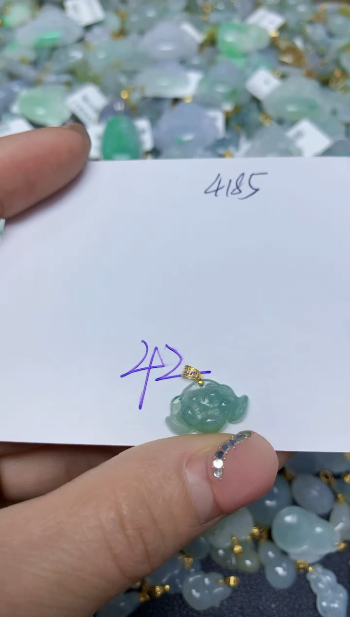 【闪购商品】翡翠挂件18K金镶嵌 天然翡翠A货