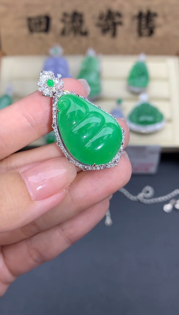 【闪购商品】翡翠颈饰18K金镶嵌569-中国好珍宝