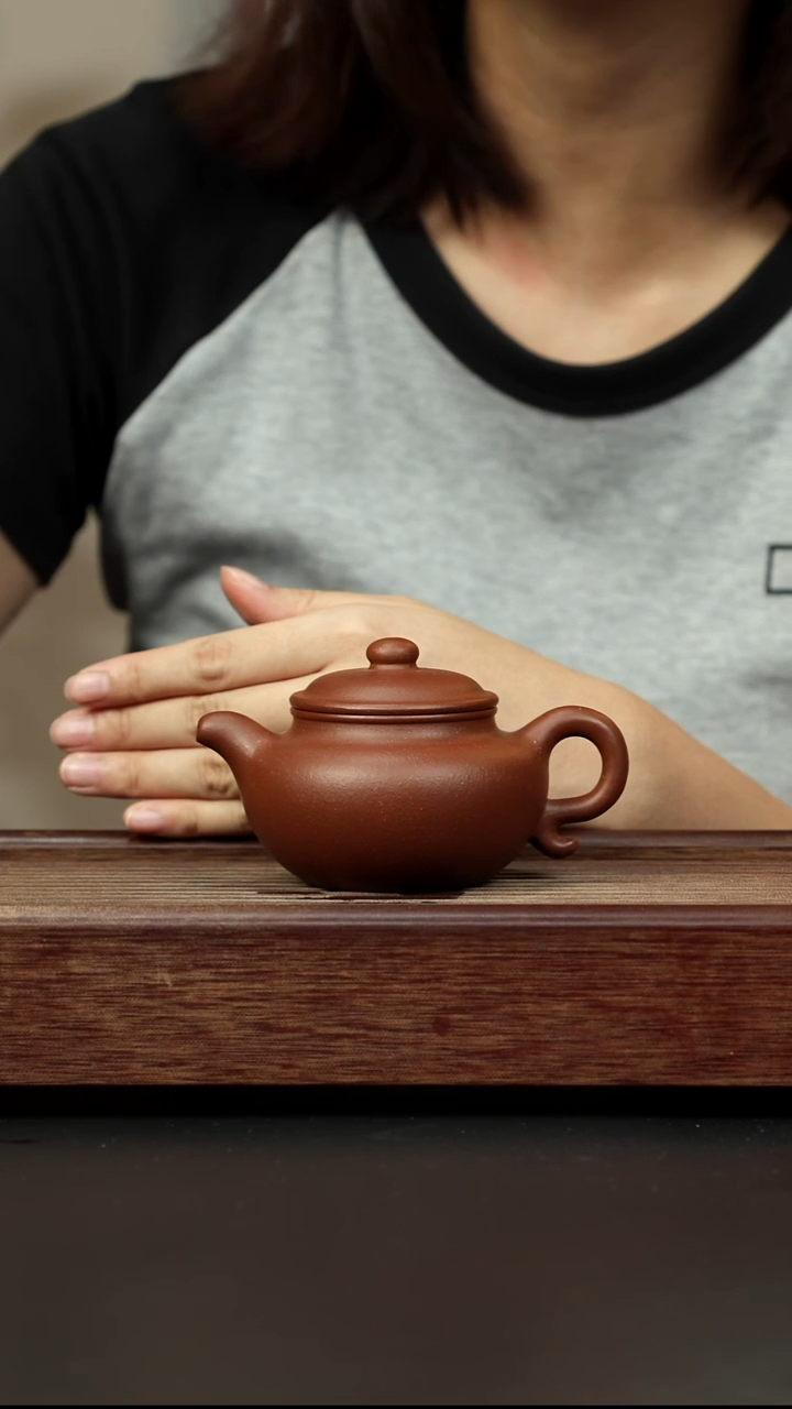紫砂茶壶红降坡 小仿古