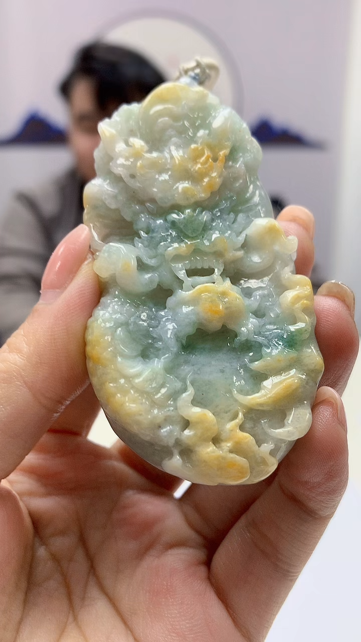 【闪购商品】定制翡翠未镶嵌5060ms-毛货33龙牌