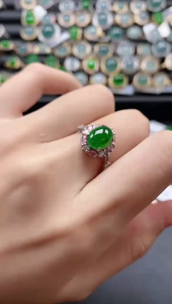 【闪购商品】翡翠戒指银S925镶嵌51511