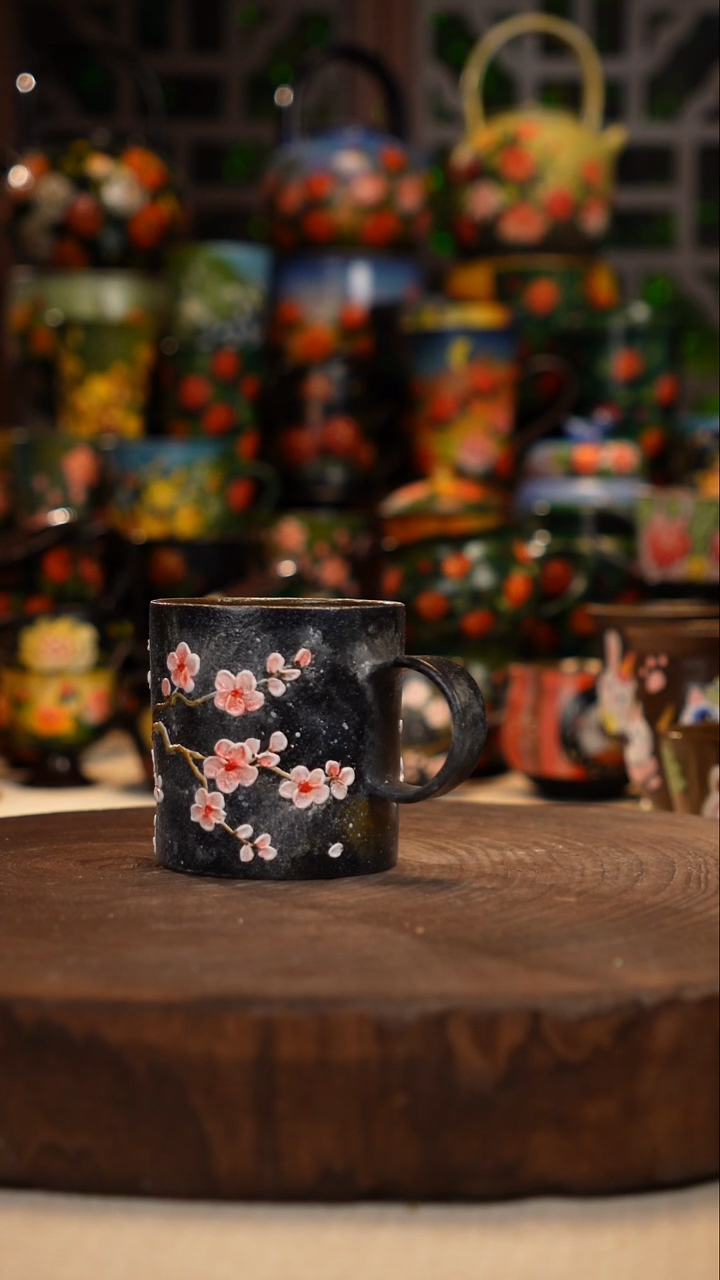 紫砂油画手绘釉下彩