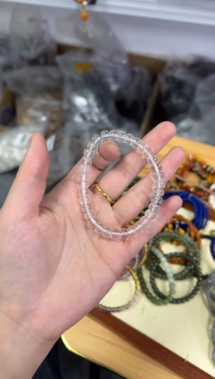 【闪购商品】水晶手链未镶嵌奶白白水晶精工直切手链[0802]