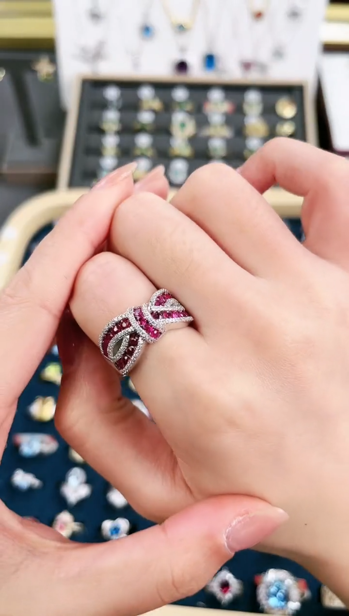 【闪购商品】红宝石戒指银S925镶嵌h03