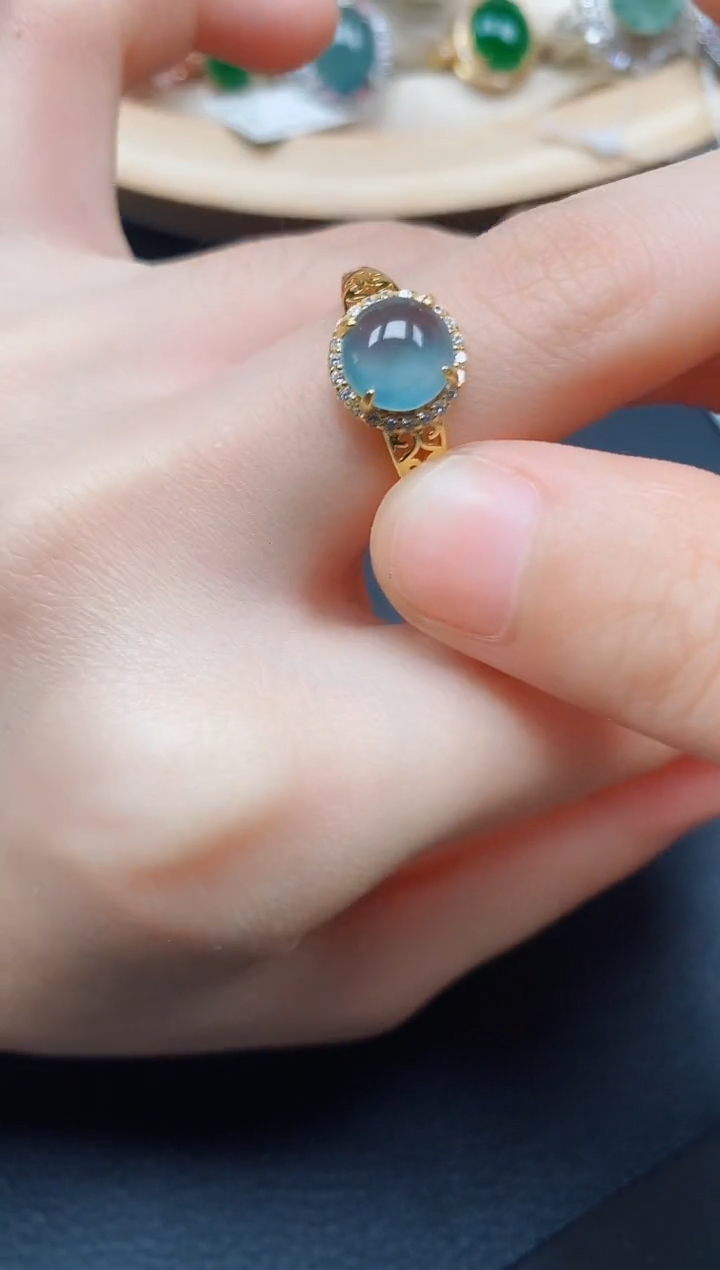 【闪购商品】翡翠戒指银S925镶嵌翡翠