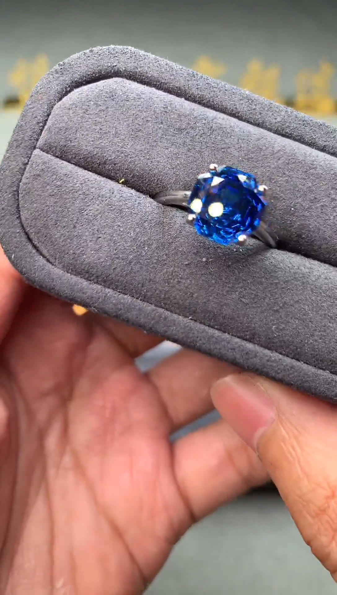 银S925镶嵌戒指托帕石2222