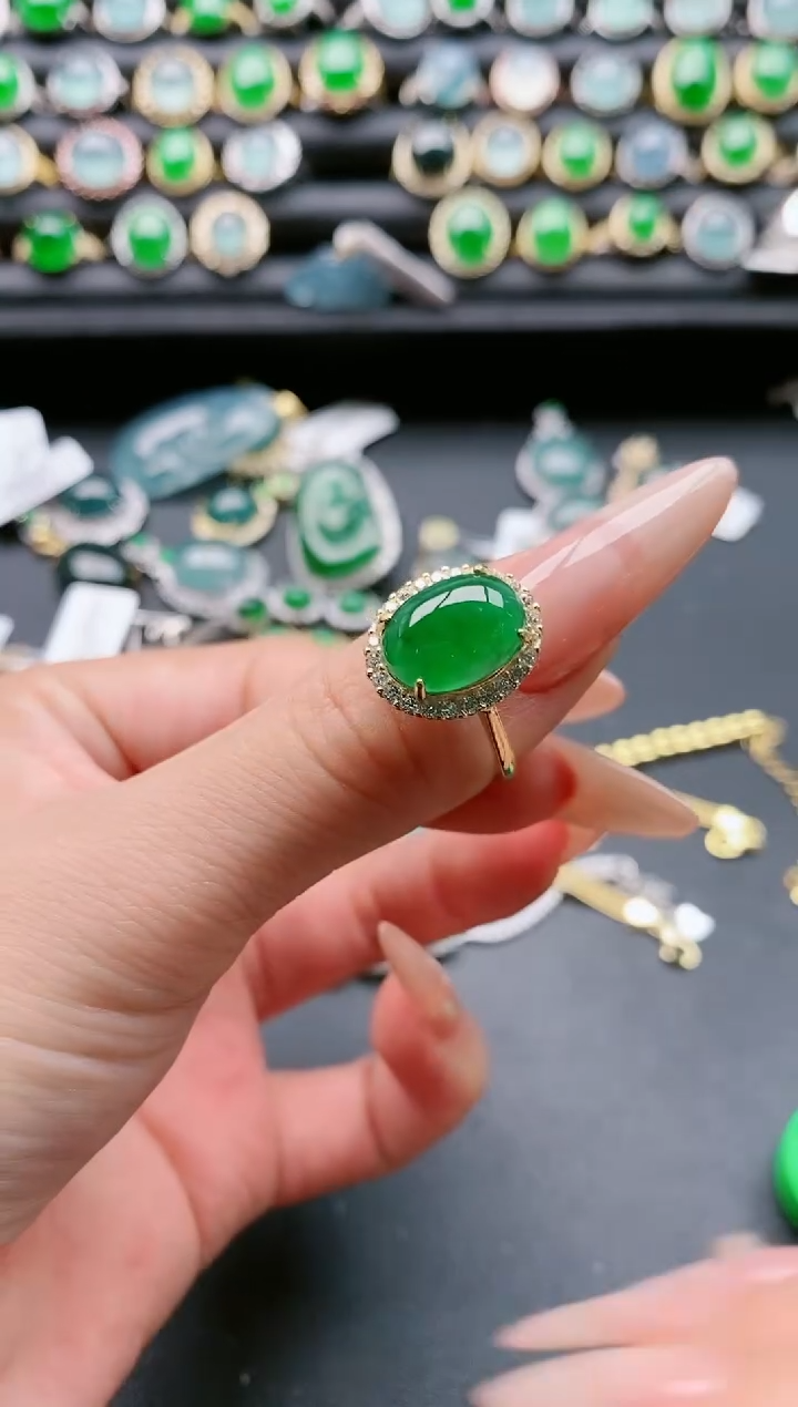 【闪购商品】翡翠戒指银S925镶嵌11111