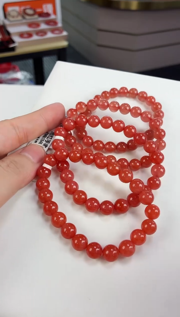 未镶嵌冰红手串8+南红玛瑙（多样式发其一）