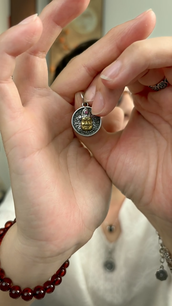 无吊坠925银纯银吊坠黄爷爷47