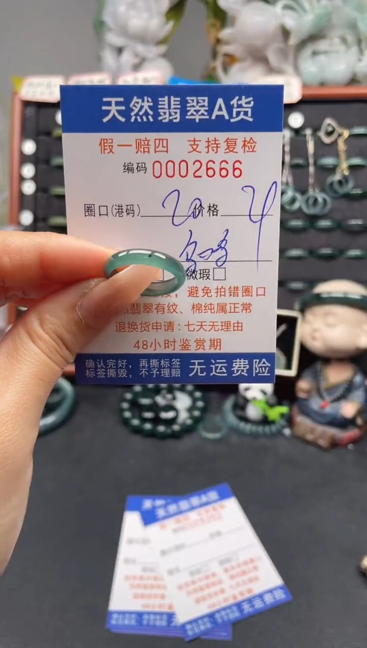 未镶嵌戒指翡翠20*2666