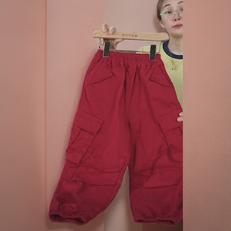 407227《现》小涵家玲姐优选韩版夏季儿童日常休闲舒适工装休闲裤