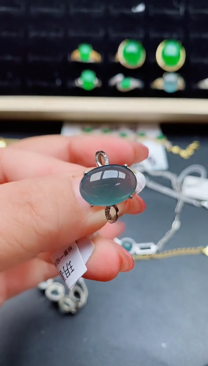 【闪购商品】翡翠戒指银S925镶嵌508050
