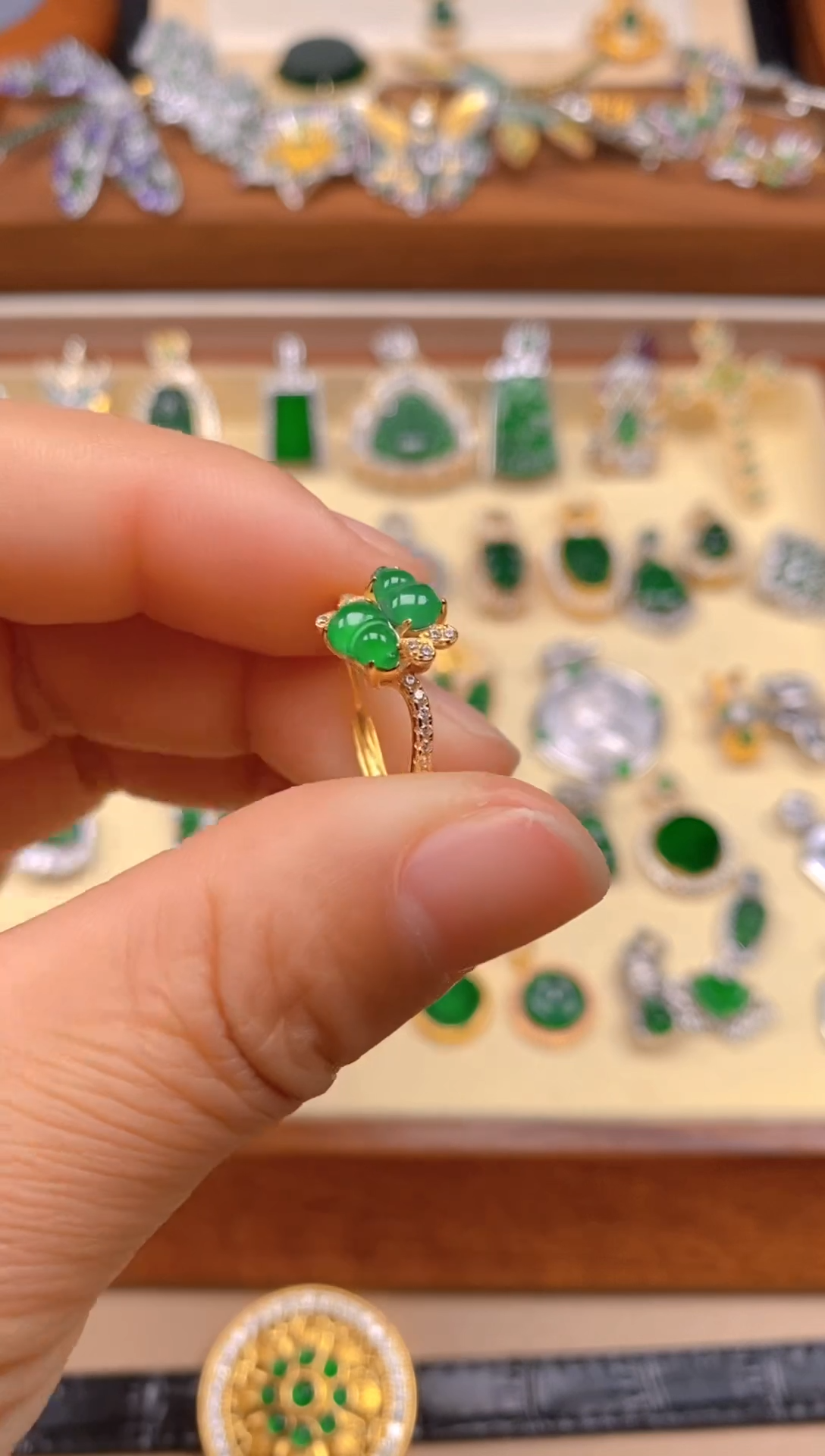 【闪购商品】翡翠戒指银S925镶嵌葫芦戒指