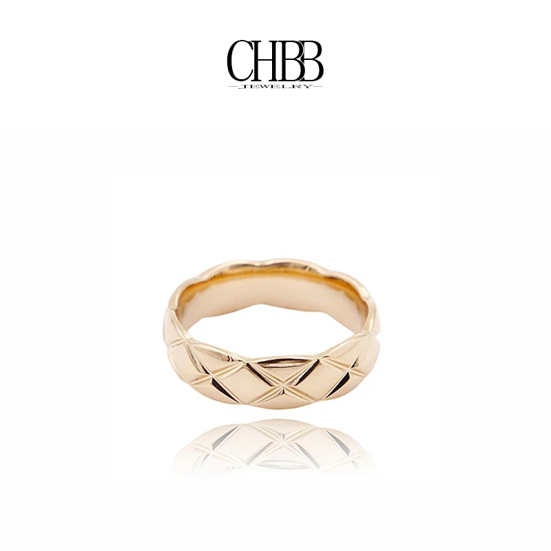 橙画 合金戒指 高定K金百搭时尚轻奢简约小众个性菱格温款