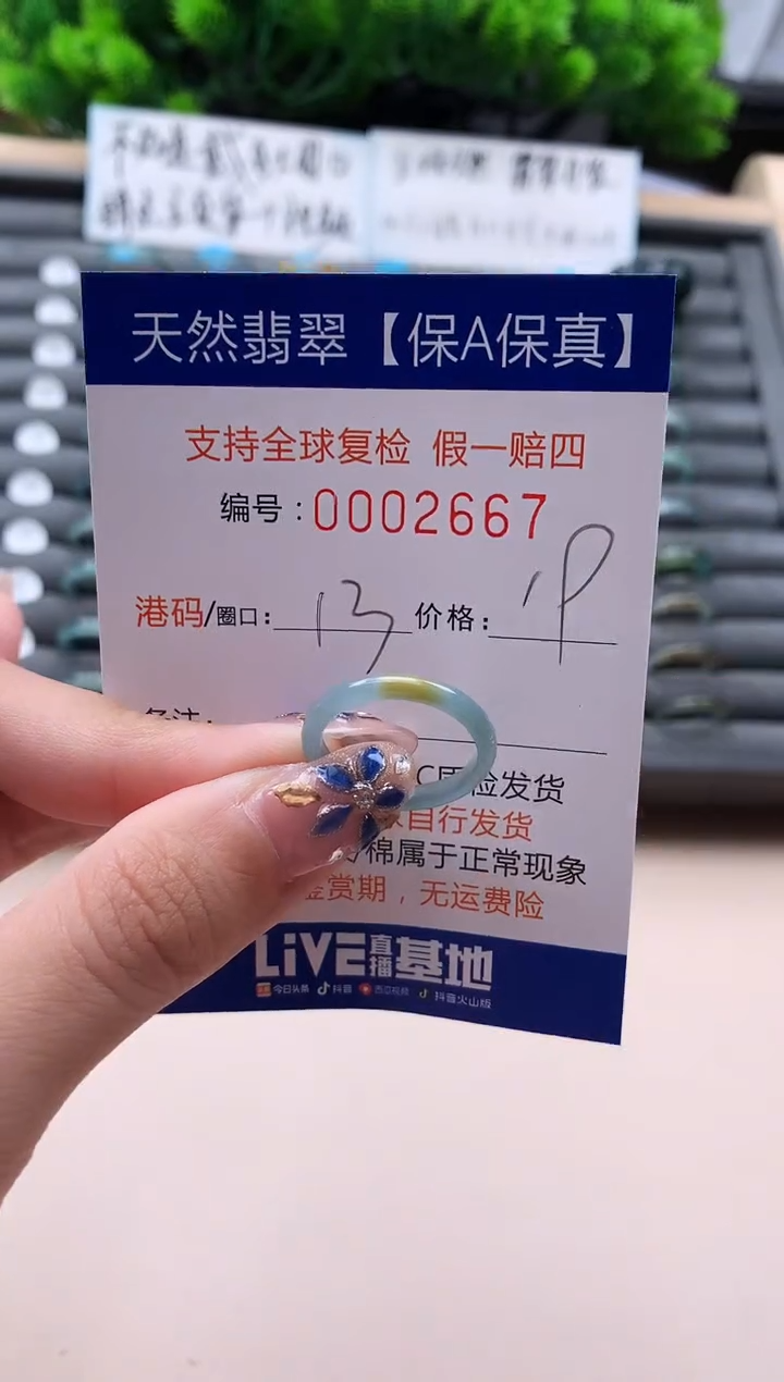 未镶嵌戒指翡翠天然  2667