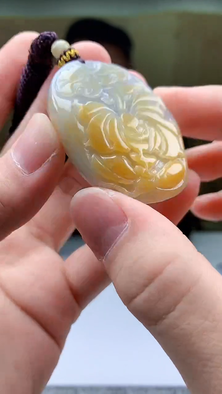 【闪购商品】定制翡翠未镶嵌4969bb-毛货挂件85