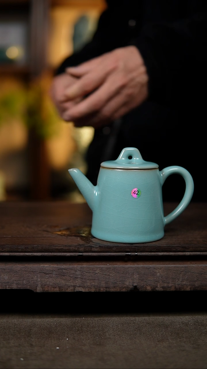 【闪购商品】杯仿古天青精工秤砣壶大瑕42