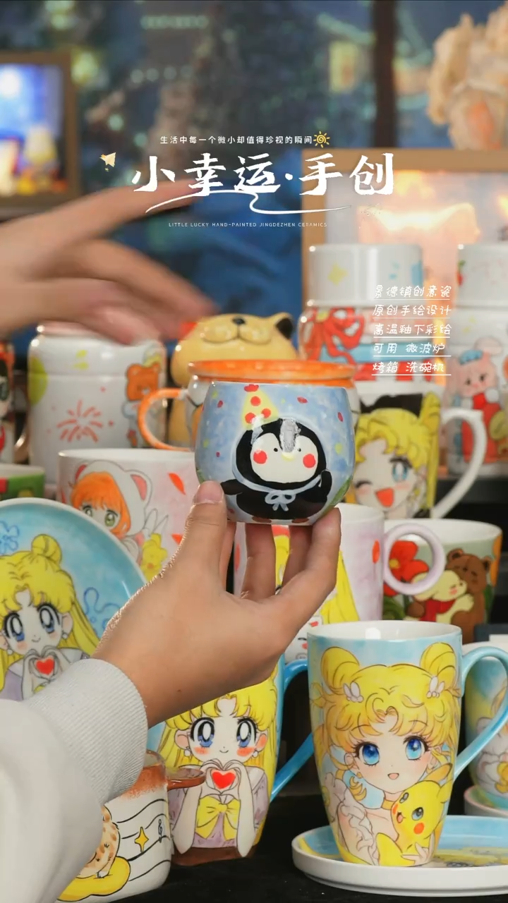 【闪购商品】小幸运纯手工手绘陶瓷
