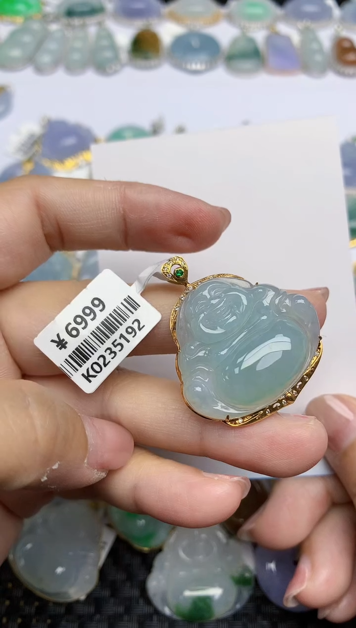 【闪购商品】翡翠颈饰18K金镶嵌天然A货翡翠 156