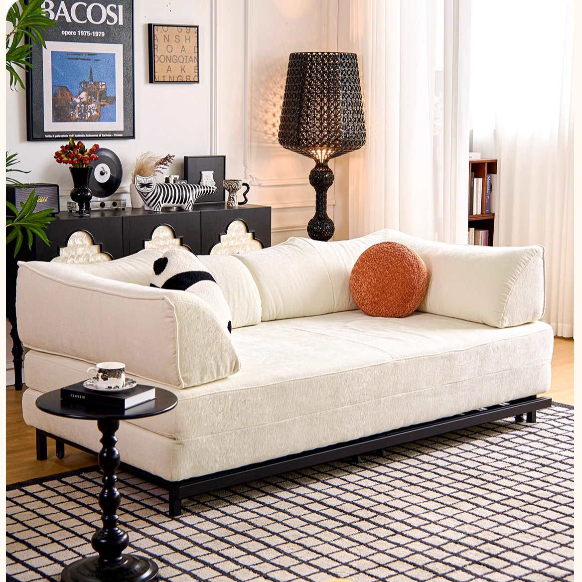 鼎木 牛角包沙发床2025新款小户型折叠一体两用模块榻榻米沙发床