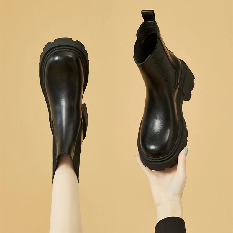 3515烟筒靴女新款切尔西靴瘦瘦靴短靴时尚百搭厚底英伦风中筒休闲