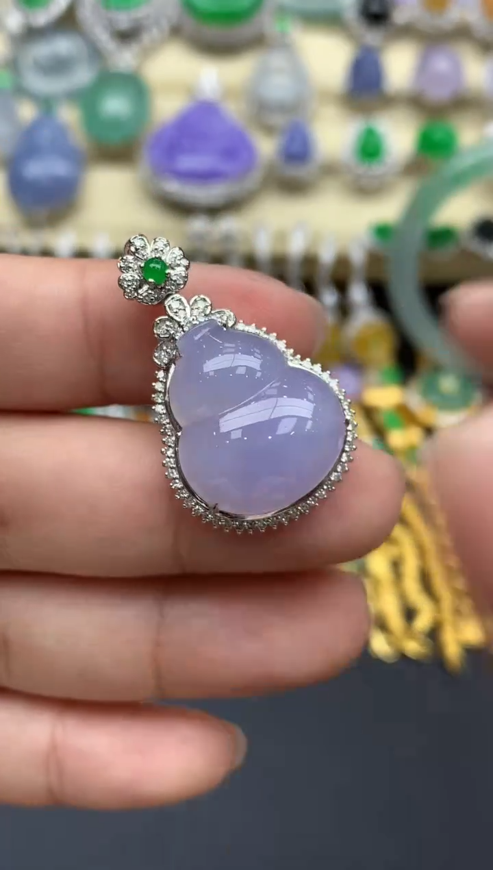 翡翠18K金镶嵌颈饰663-春日珠宝