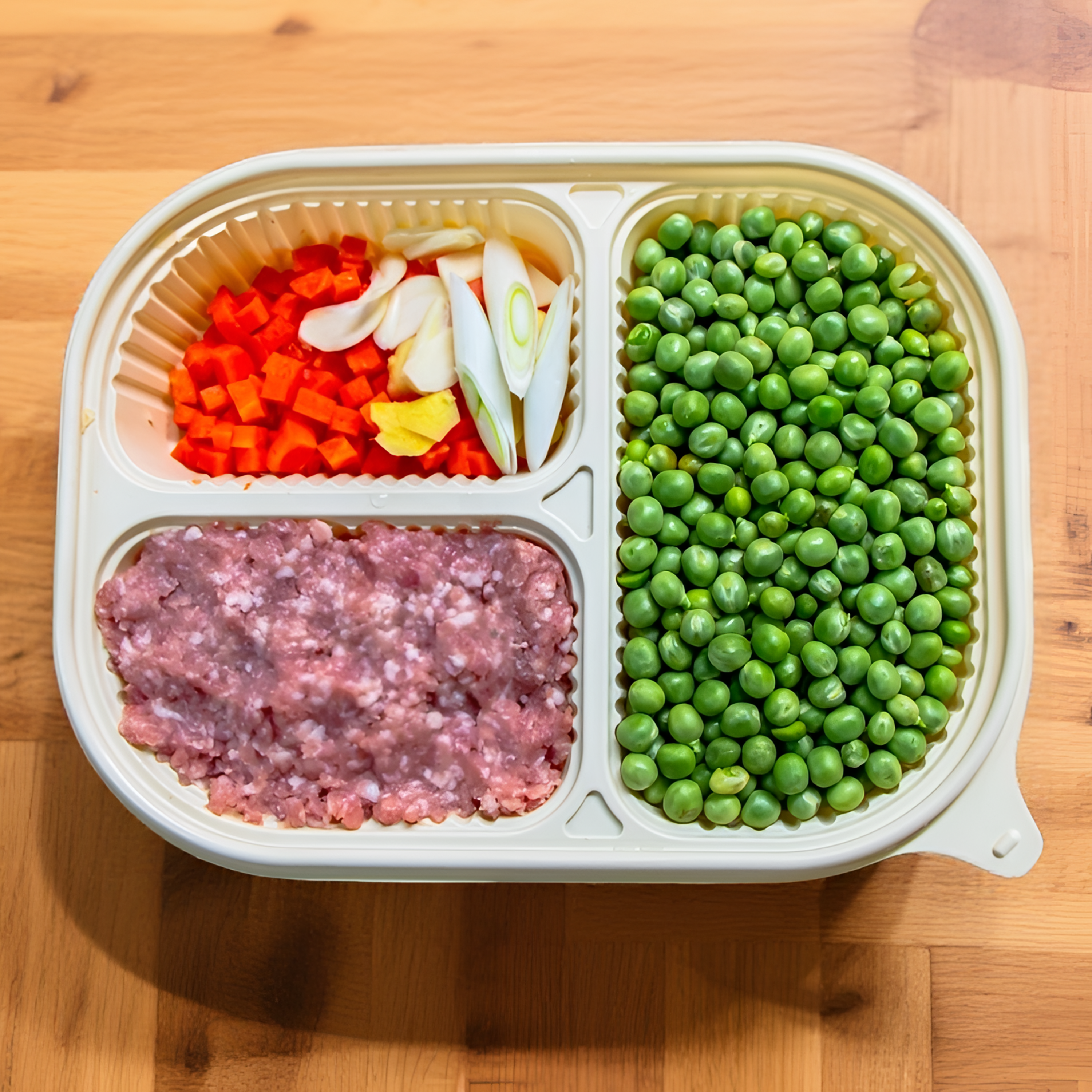 肉沫烧豌豆粒（鲜豌豆粒300g，配鲜猪肉沫260g，姜蒜片，捷鲜生万单品质出品）豌豆