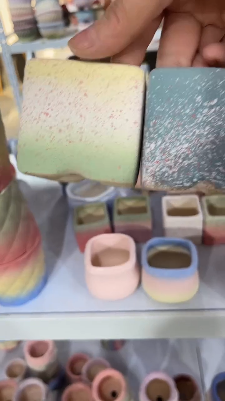 麦饭石粗陶多肉花盆两个5*5