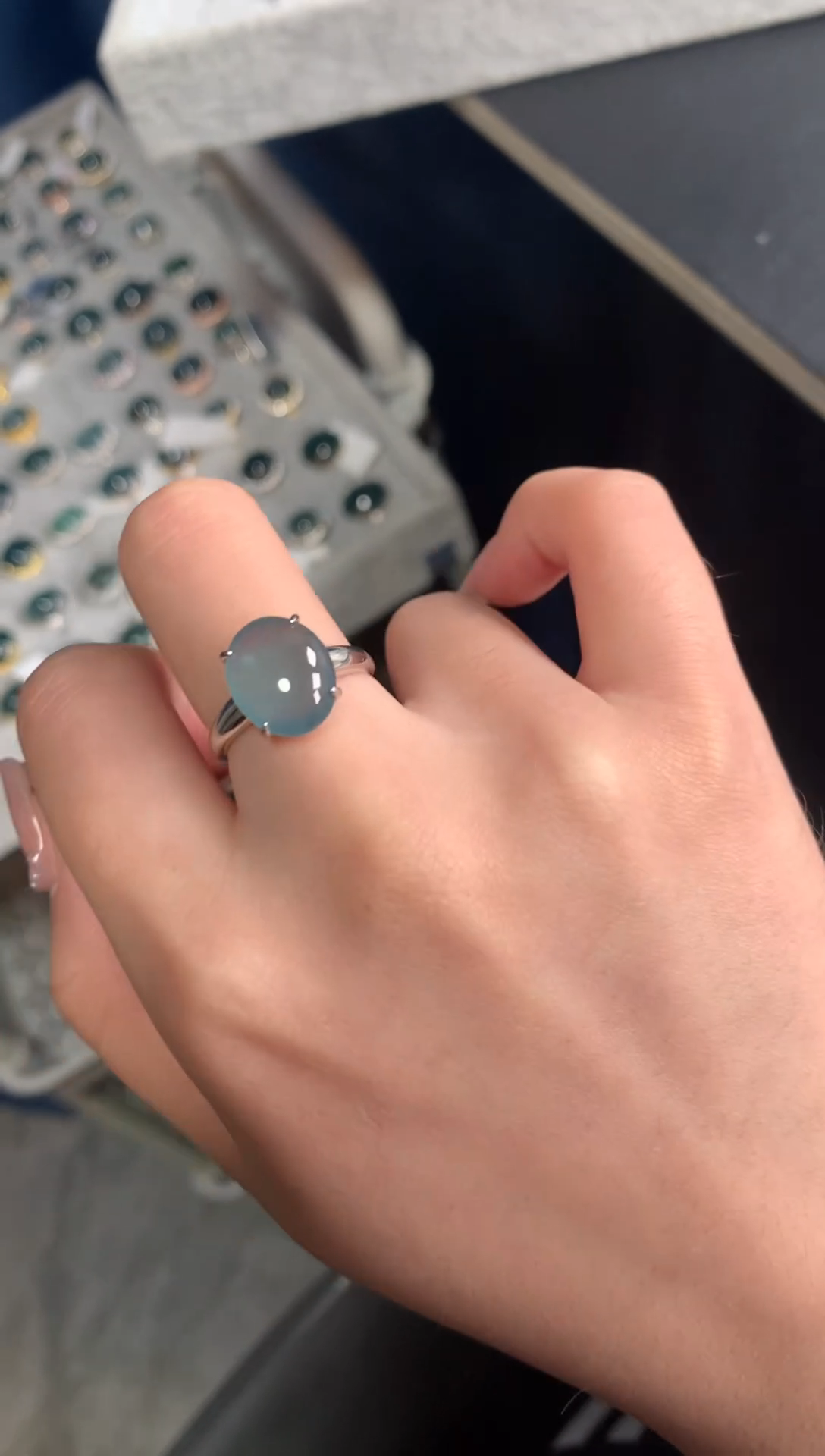 【闪购商品】翡翠戒指银S925镶嵌52114