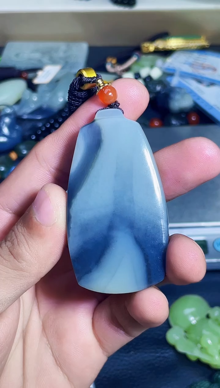 颈饰未镶嵌和田玉空***心1