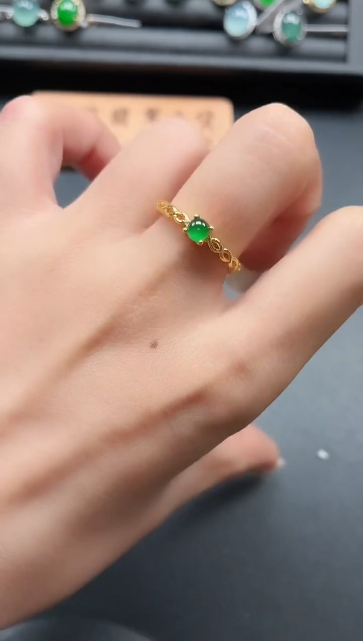 银S925镶嵌戒指翡翠11111111