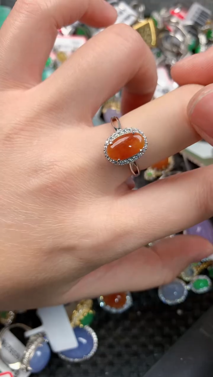 银S925镶嵌戒指翡翠888      4