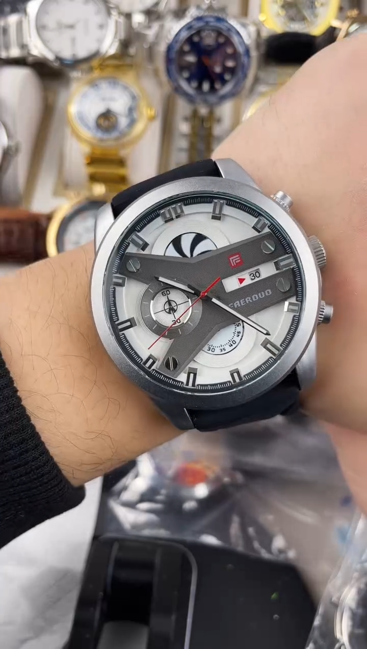 石英机芯锻造碳钢灰白盘大风车fa