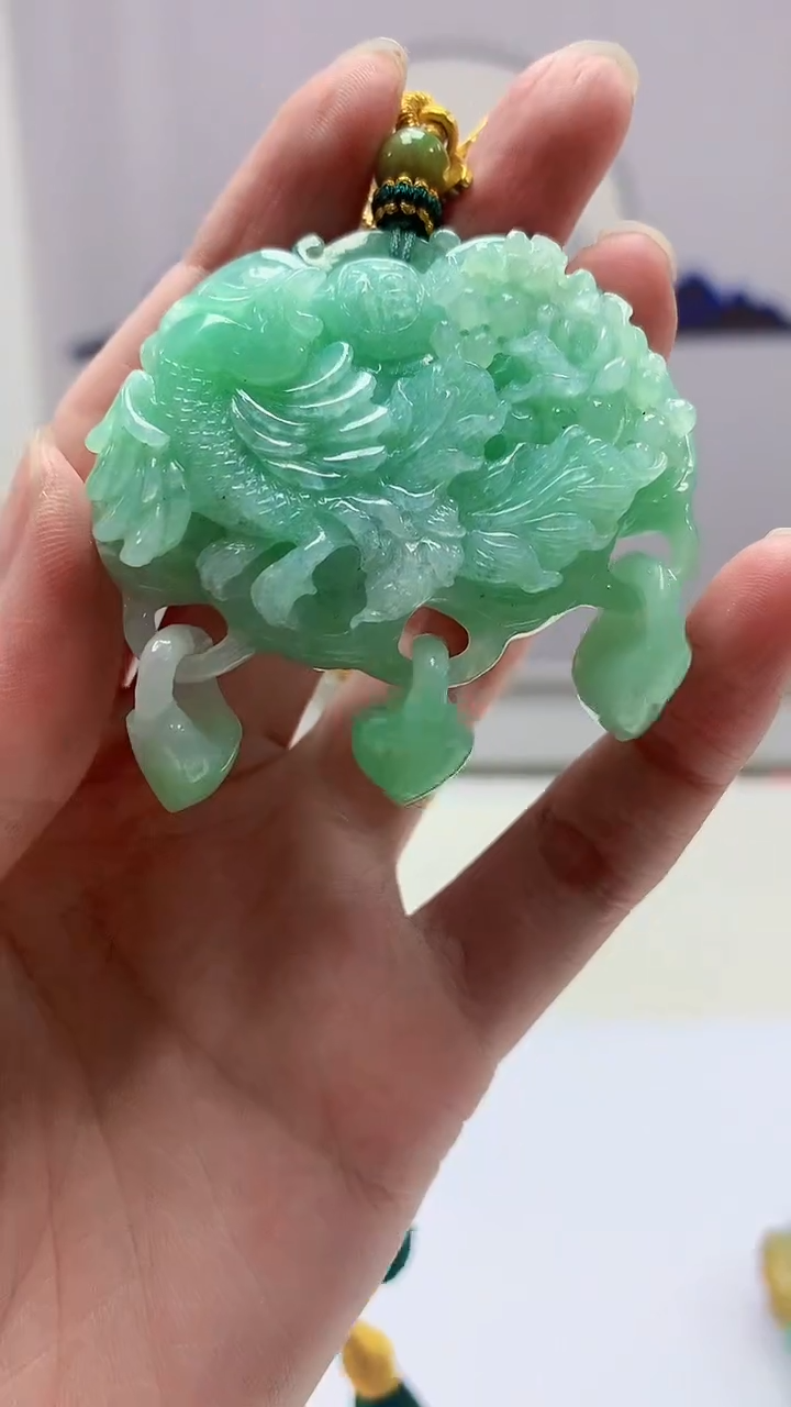 【闪购商品】定制翡翠未镶嵌4969zm-毛货挂件凤凰181