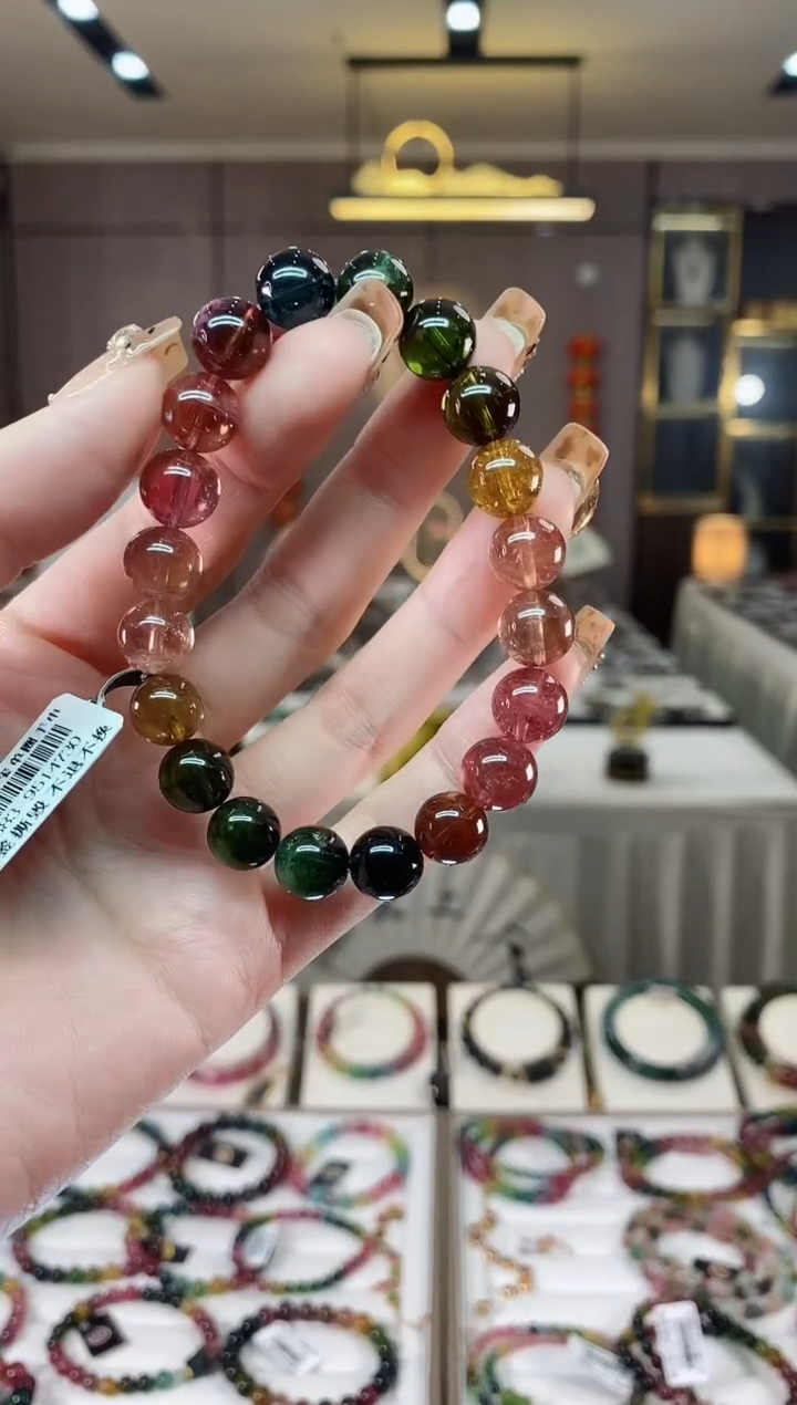 【闪购商品】碧玺单圈手串9mm+未镶嵌一物一证dan