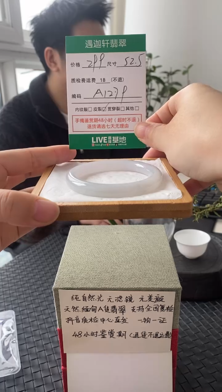 未镶嵌手镯翡翠A1279 圈口52.5